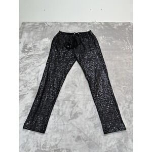 Splendid Sequin Pants Women's‎ Size XS Black All Over Pattern Straight Leg EUC
